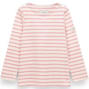 Joules Red and White Striped Long Sleeve Tee